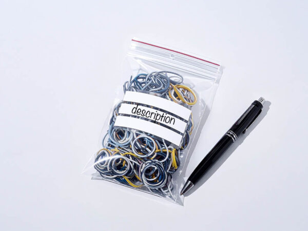 Druckverschlussbeutel mit Schreibblock 70x100 mm - (Set à 100 Stück)