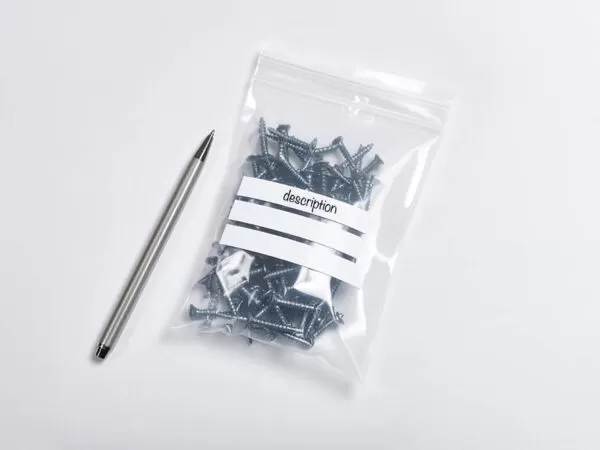 Druckverschlussbeutel mit Schreibblock 60x80 mm - (Set à 100 Stück)