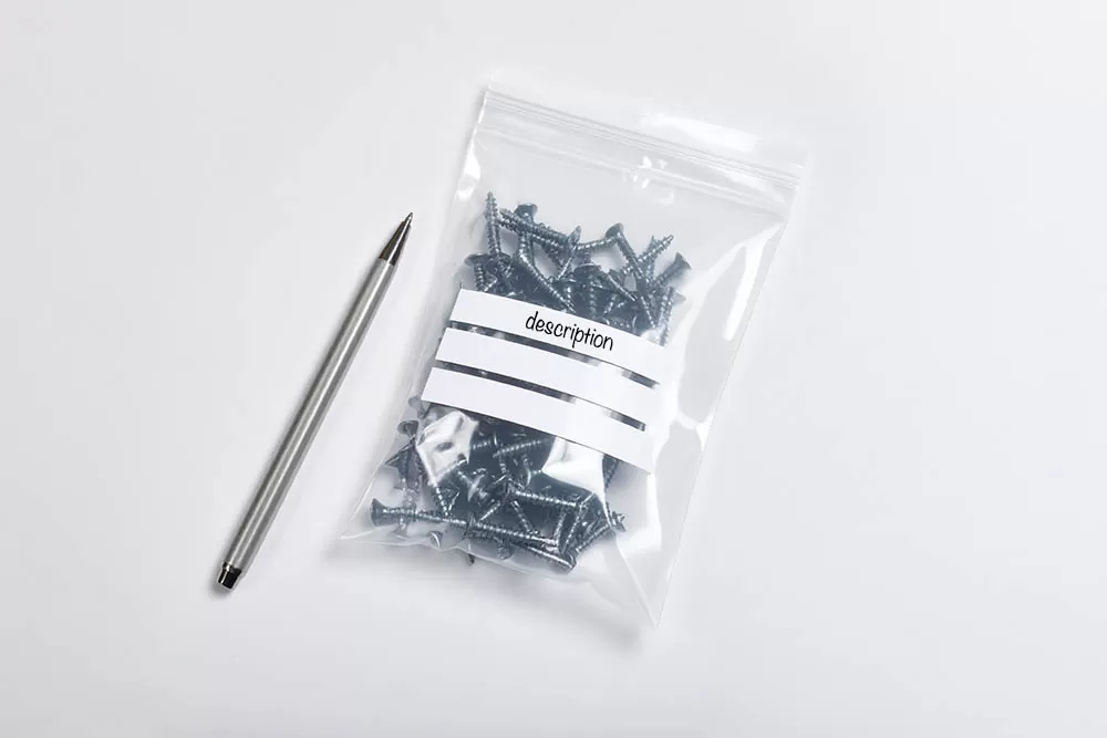 Druckverschlussbeutel mit Schreibblock 60x80 mm - (Set à 100 Stück)