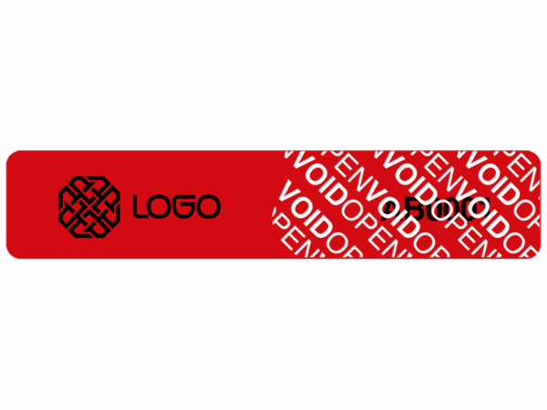 VOID-Sicherheitsetiketten 100x20 mm - NON RESIDUE mit Logo